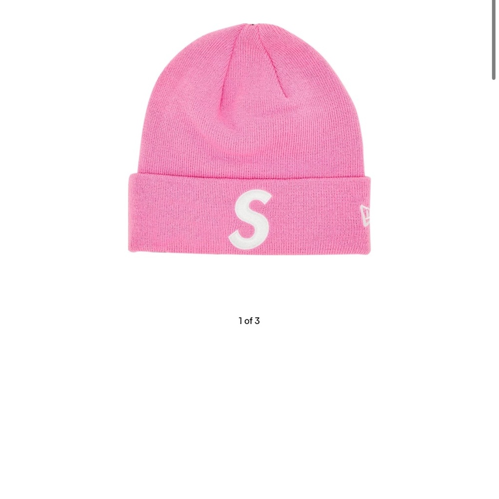 Supreme x New Era Pink Beanie still in plastic never been used!